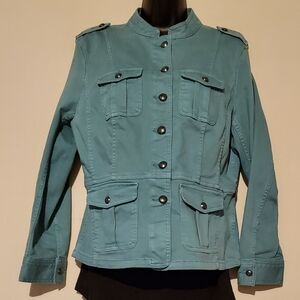 NWT Talbots Teal Stretch Utility Jacket